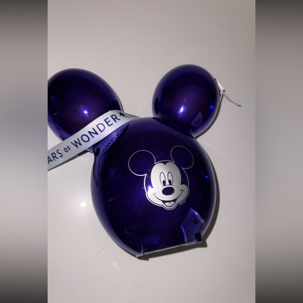Disney Parks 100 Years of Wonder Metallic Purple Mickey Balloon Popcorn Bucket